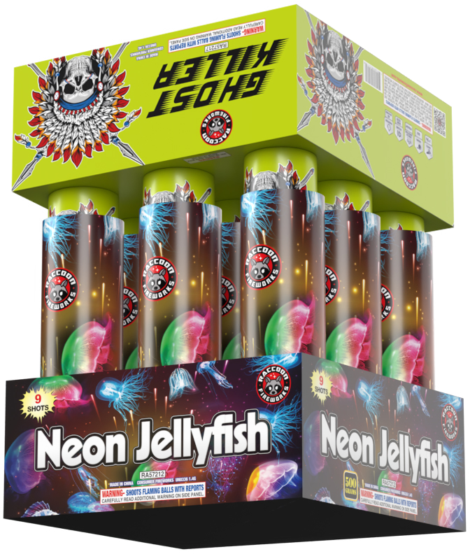 RA-57212L/RA-57217C NEON JELLY FISH/ GHOST KILLER 9-SHOT RACK ASSORTMENT
