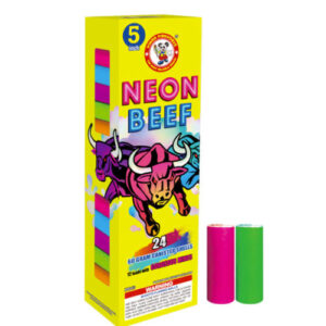 P8043 WINDA FIREWORKS NEON BEEF 5 ' CANNISTER SHELLS