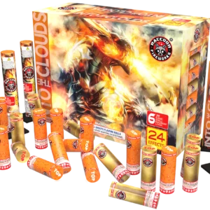 RA62403 RACCOON FIREWORKS INTO THE CLOUDS