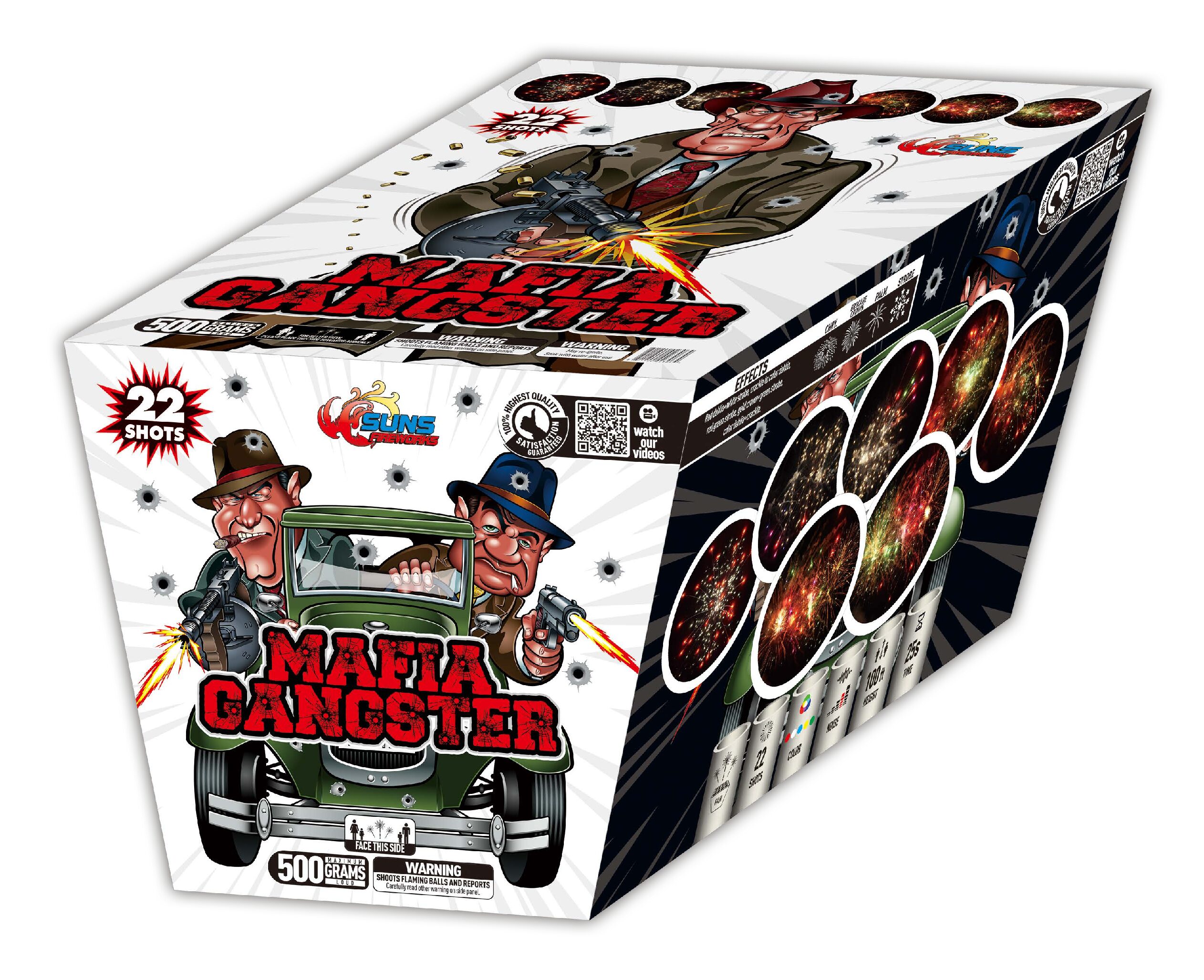 SS-5G2318 SUNS FIREWORKS MAFIA GANGSTER 22 SHOT