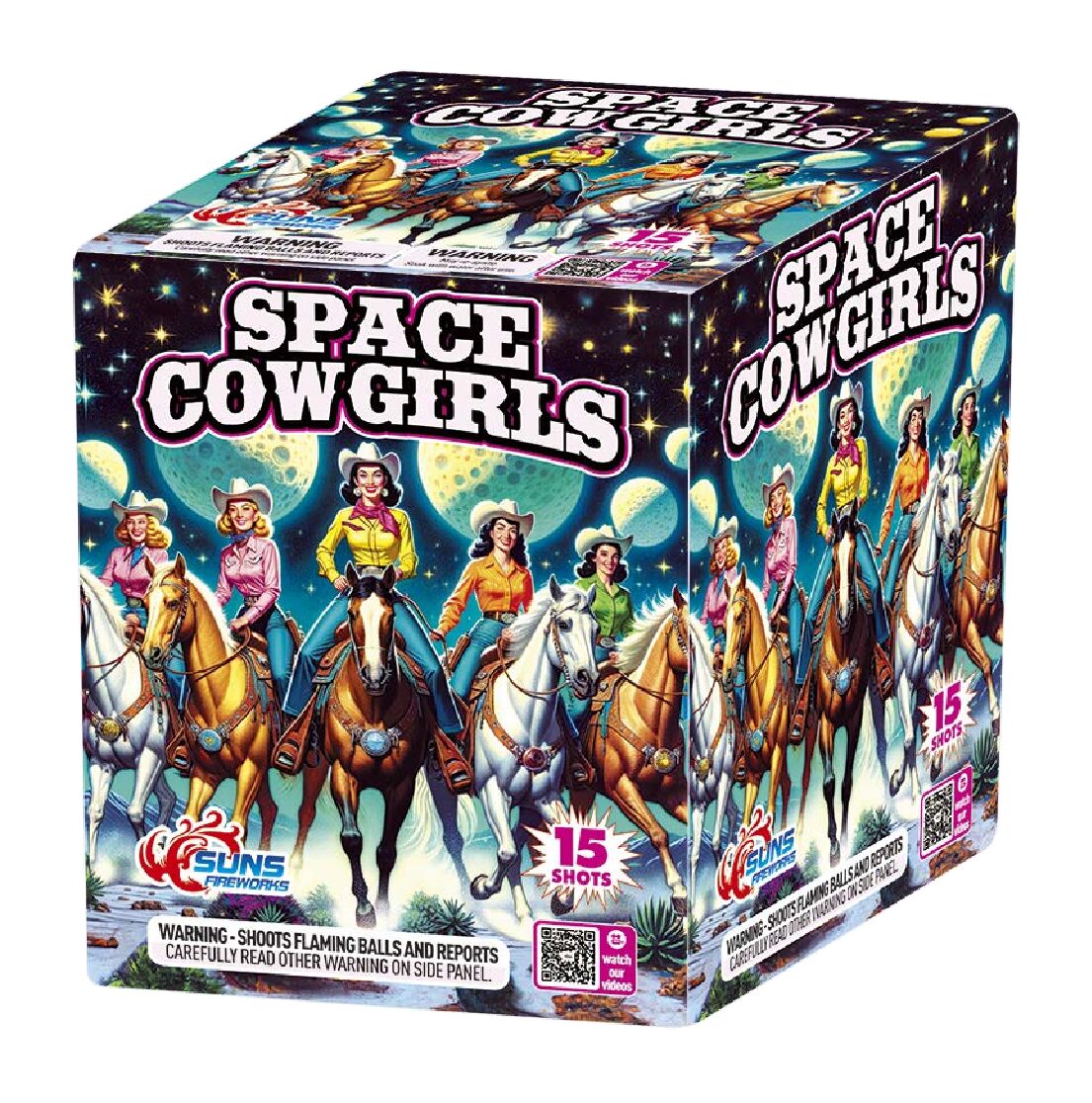 SSRP2421 SUNS FIREWORKS  SPACE COW GIRLS  15 SHOTS