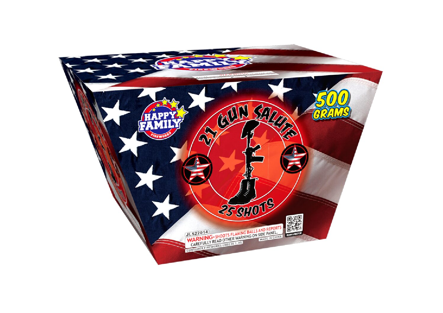 JL522014 HAPPY FAMILY FIREWORKS 21 GUN SALUTE 25 SHOT