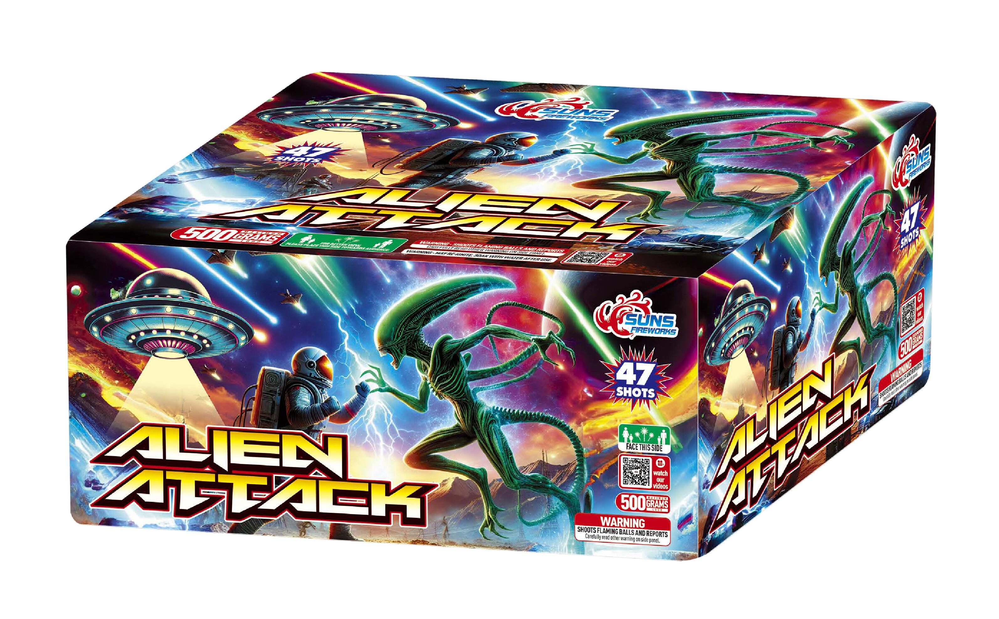 SS-5G2518 SUNS FIREWORKS ALIEN ATTACK 47 SHOTS