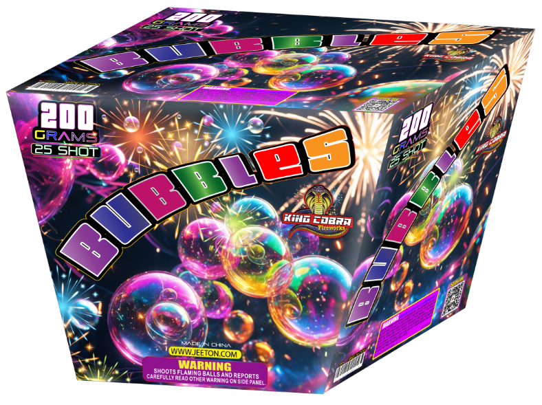 JT2654 KING COBRA FIREWORKS BUBBLES 25 SHOTS