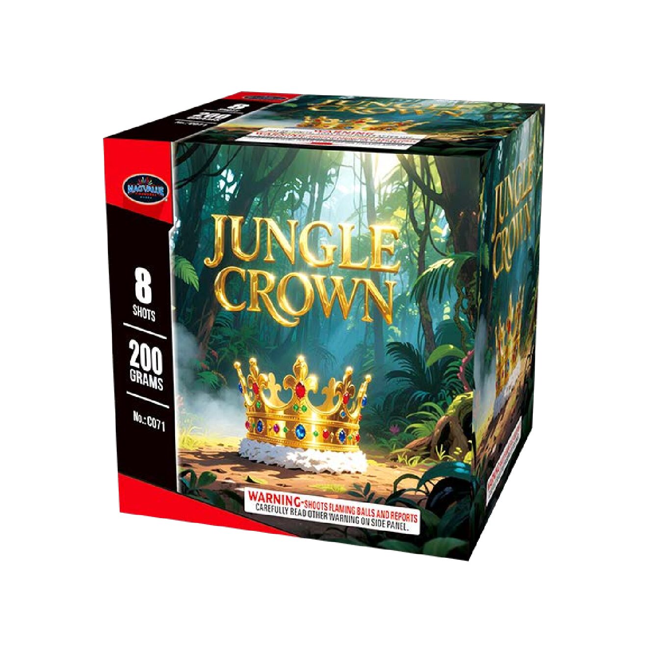 C071 MAGNUS FIREWORKS  JUNGLE CROWN 8 SHOTS