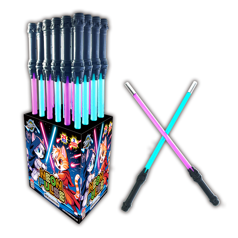 M3017 MIRACLE FIREWORKS NEON PULSE(LIGHT SABER WITH FLUORESCENT TUBE, 2 ASSORTED PCS)